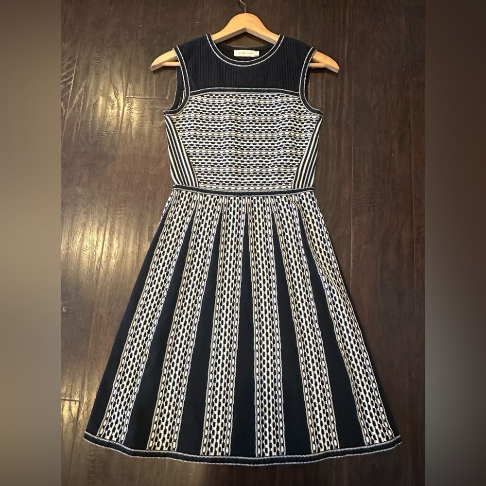 Tory Burch 'Monique' Black & White Cotton Sweater Dress Size XS